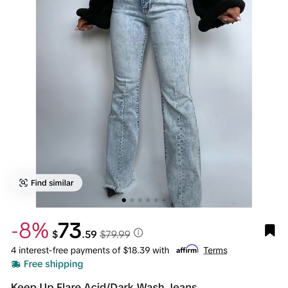 Willow Boutique Keep Up Flare Acid Wash SIZE 7 - Picture 2 of 6